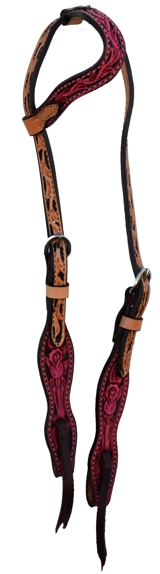 Rose & Golden Leather Headstall