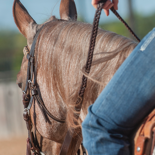 Latigo Braided 5-Strand Roping Rein 3/4-inch Thick Buckle Snap Ends